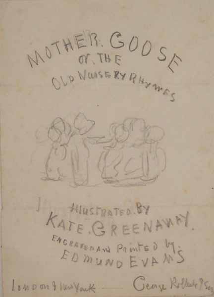 Preliminary Sketch for Cover of 'Mother Goose' publ. 1881